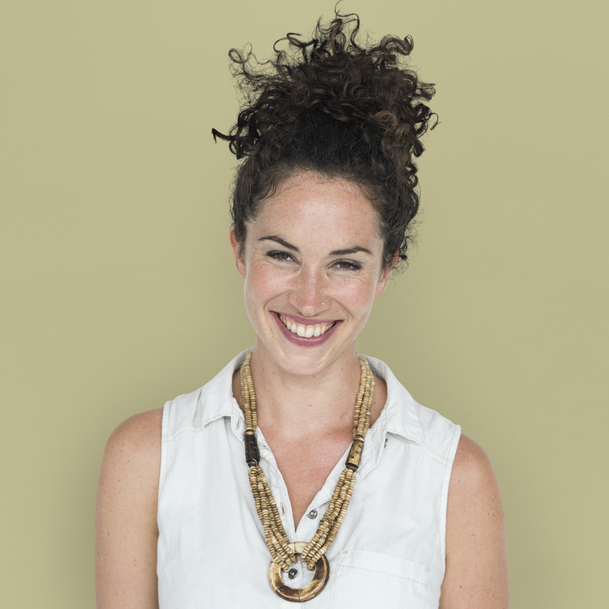 caucasian woman smiling casual