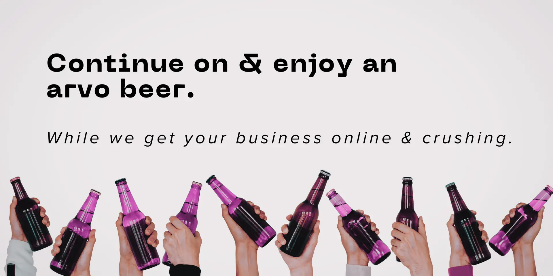 Image of hands holding beers in row